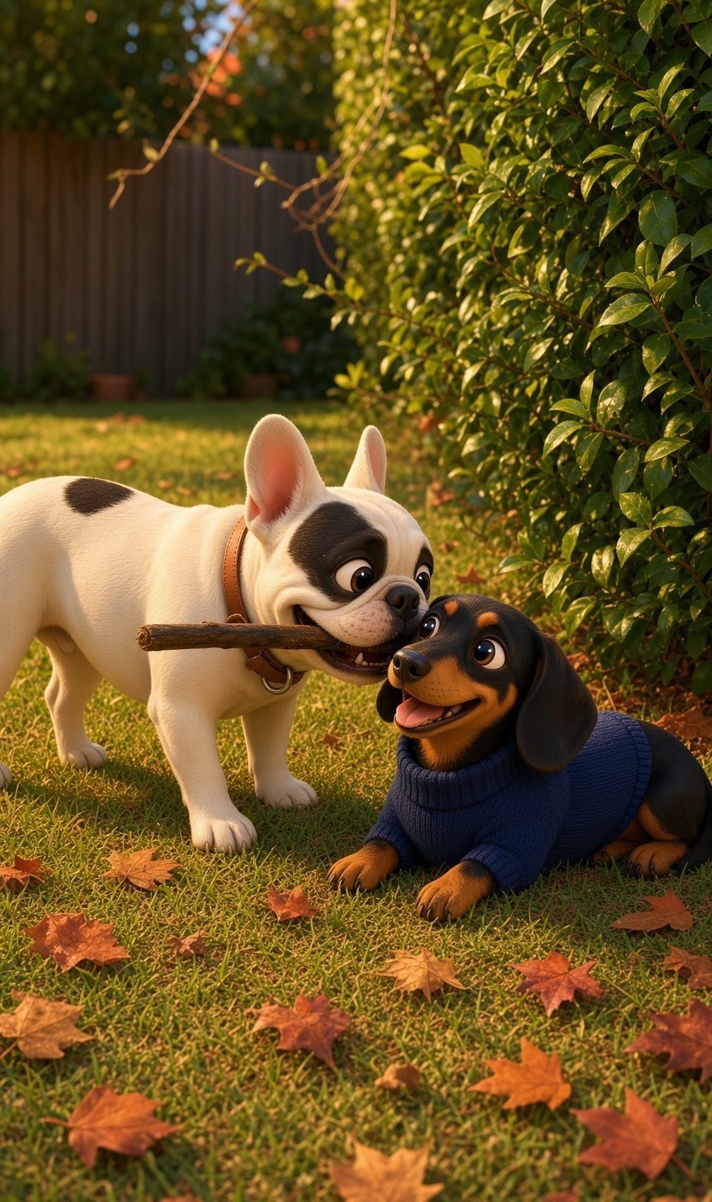 Bruce and Otis with the world's best stick